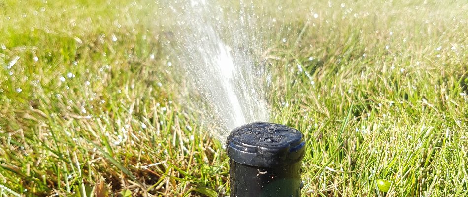 Water being drained from a sprinkler in Cary, NC.