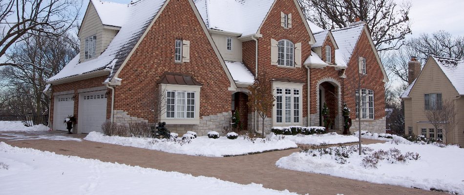 Snow cleared from a residential property in Macomb, MI.