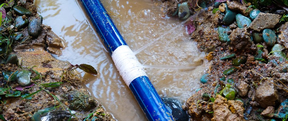 Cracked pipe of an irrigation system in Waukee, IA.
