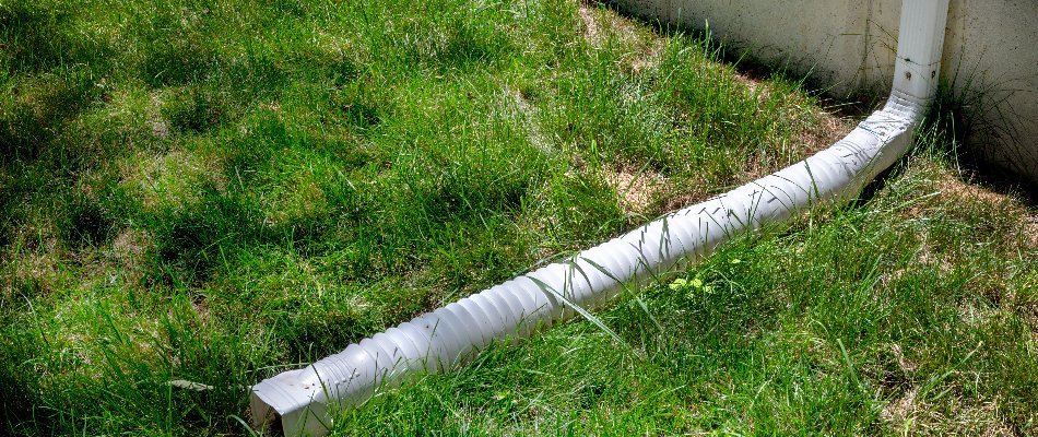 Gutter in Cary, NC, with a downspout extension.