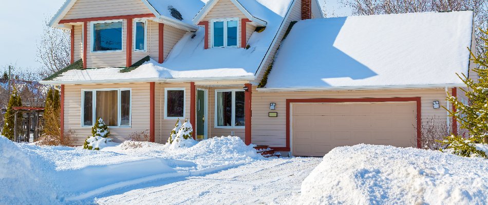 Snow covered property in Matthews, NC.