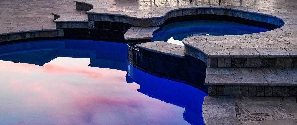 Pool and spa in Bridgehampton, NY.