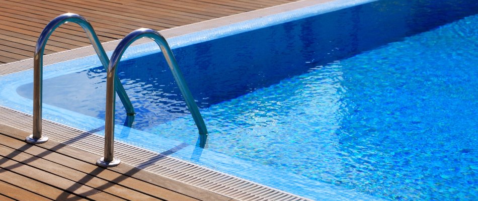 Grab rail of a pool in Huntsville, AL.