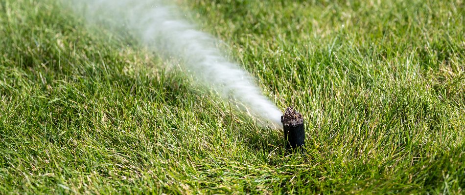 Lawn sprinkler in Matthews, NC, being winterized.