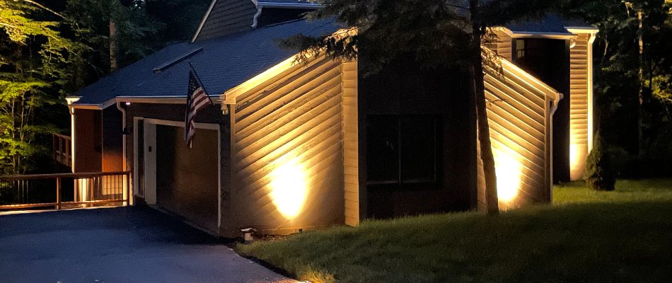 Wall-washing the wall of a house in Matthews, NC.